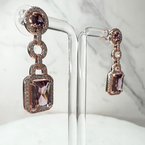 Bomb Party February She's Positively Glamorous Amethyst Earrings ER93230 NWT - Picture 3 of 6